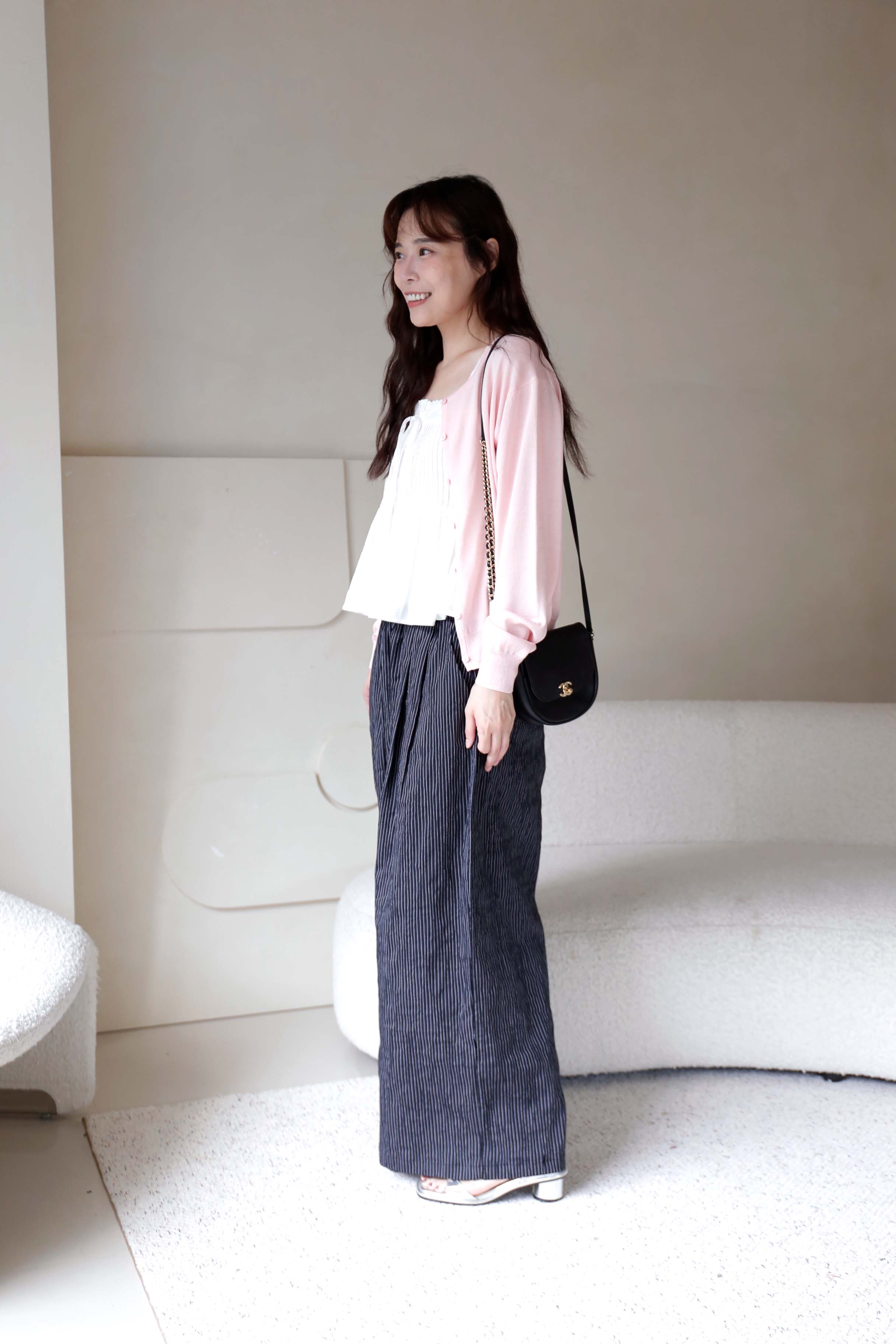 BS韓國藝真直紋寬褲(兩色)