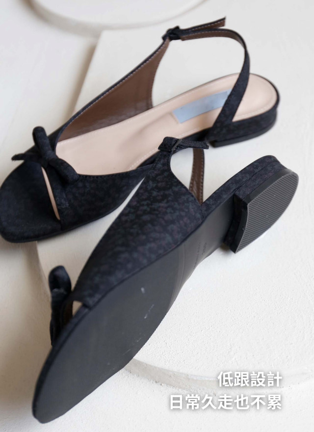 BS韓國采琳蝴蝶結後繫帶涼鞋(兩色)