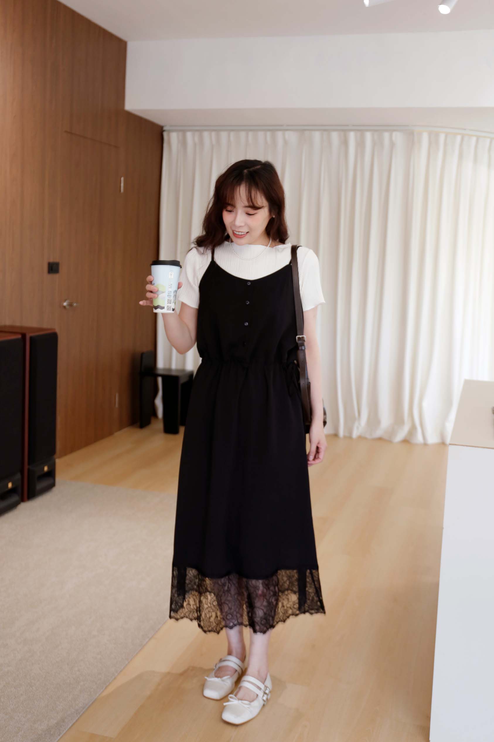 BS韓國瑞希拼接蕾絲洋裝