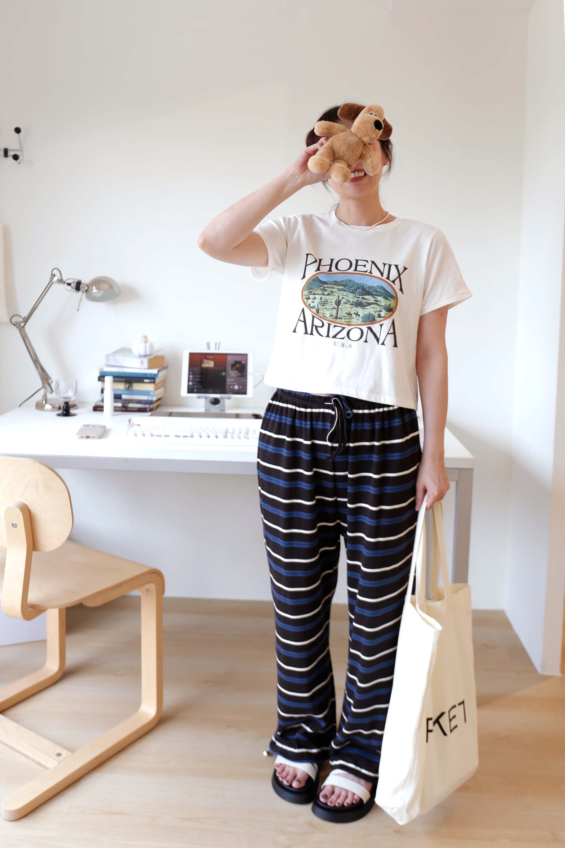 BS韓國律熙寬鬆條紋褲(兩色)