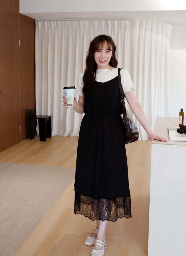 BS韓國瑞希拼接蕾絲洋裝