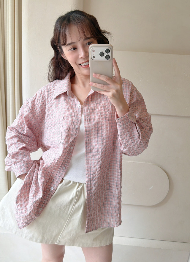 BS韓國智英格紋襯衫(三色)