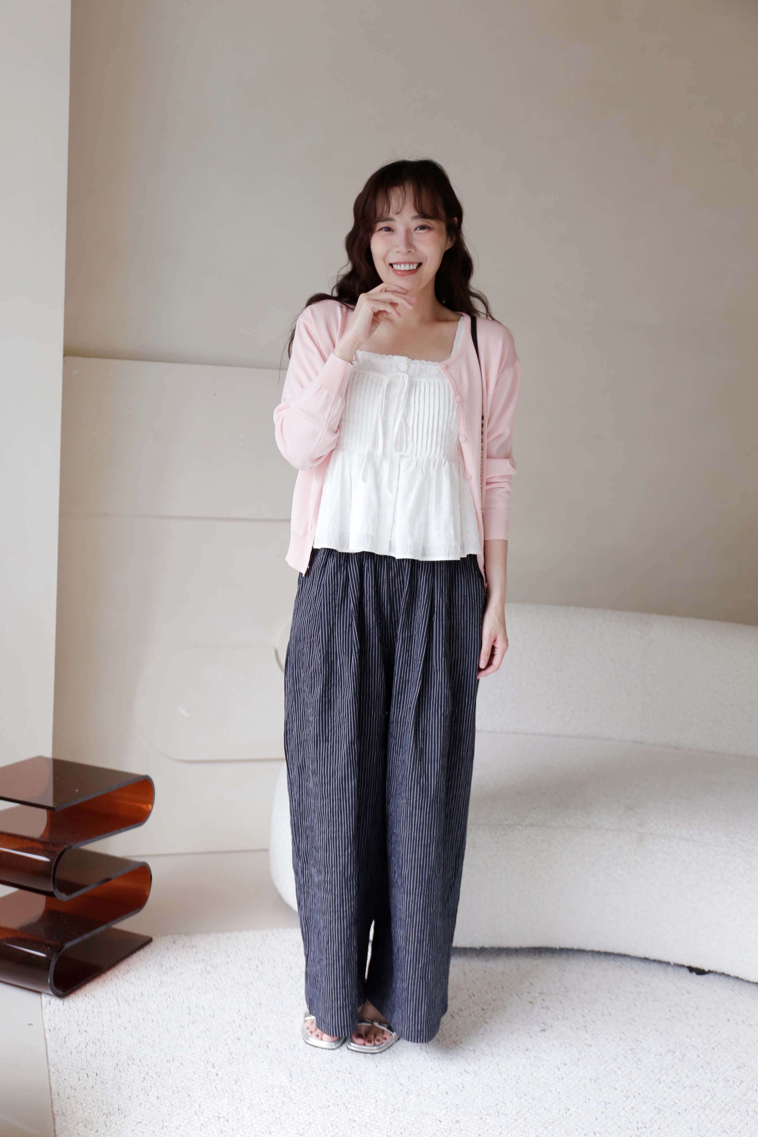 BS韓國藝真直紋寬褲(兩色)