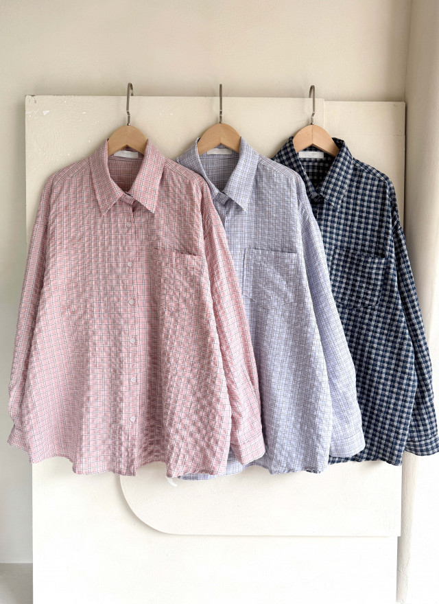 BS韓國智英格紋襯衫(三色)