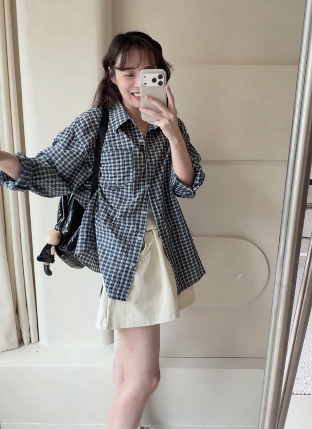 BS韓國智英格紋襯衫(三色)