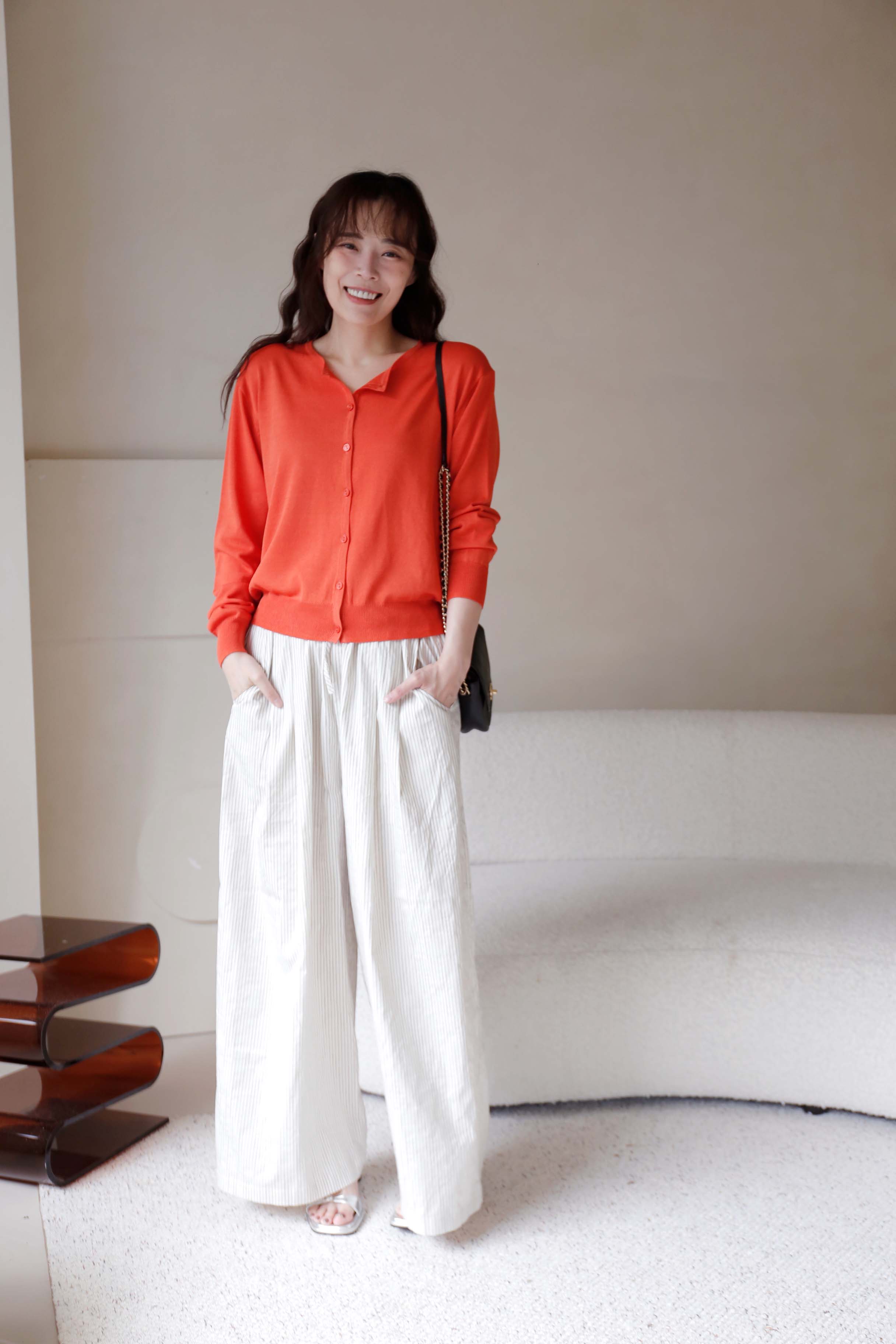 BS韓國藝真直紋寬褲(兩色)