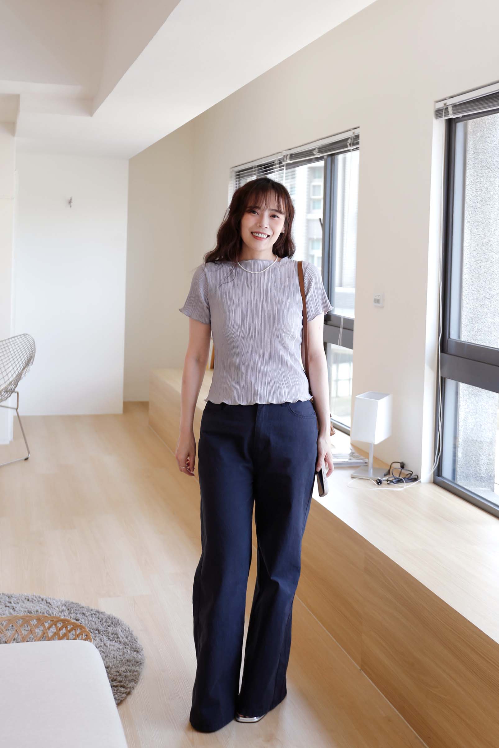 BS韓國恩彩捲邊直紋上衣(三色)