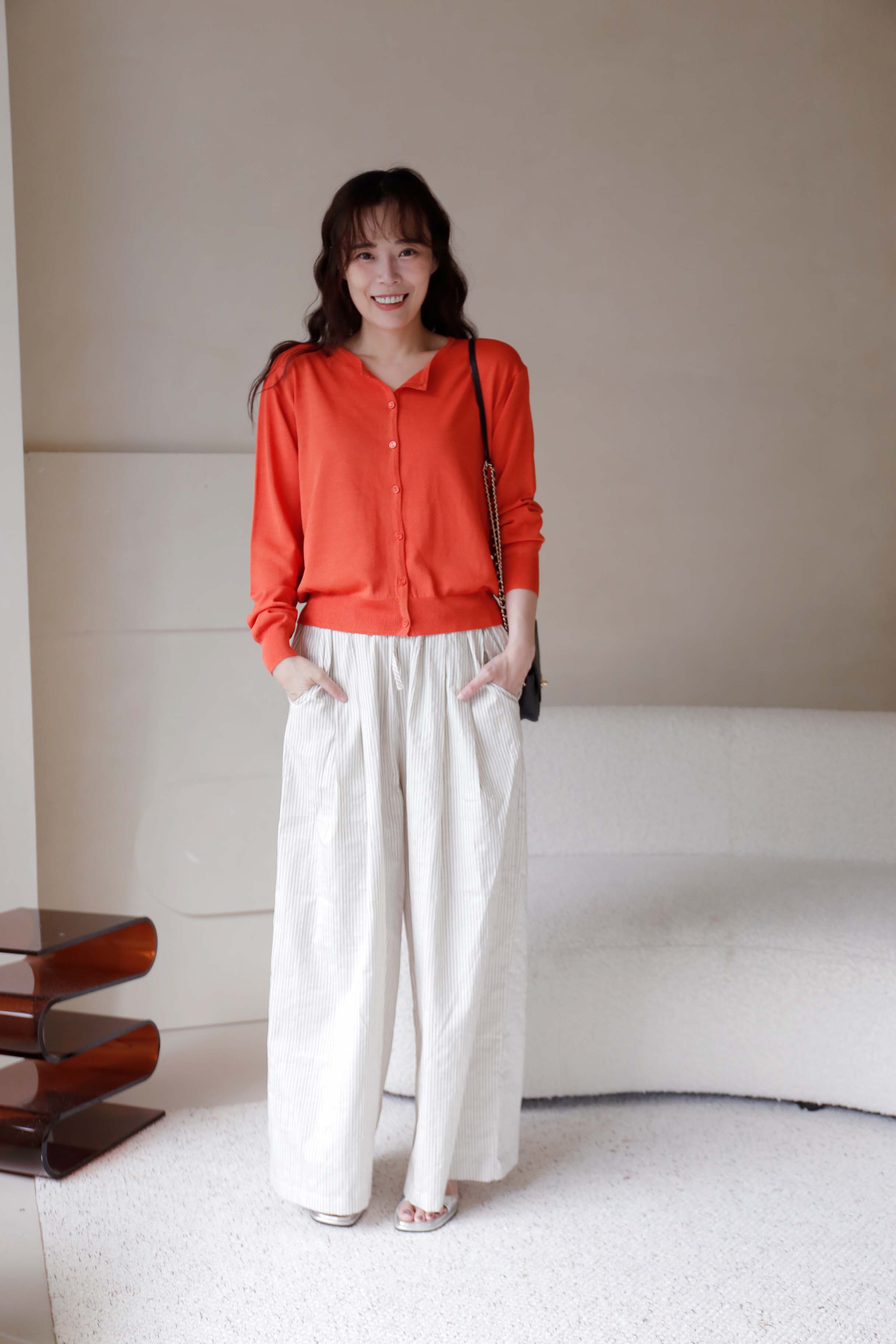 BS韓國藝真直紋寬褲(兩色)