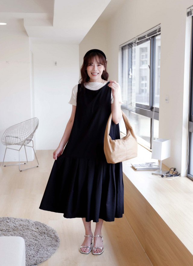 BS韓國夏恩百褶洋裝(兩面穿)