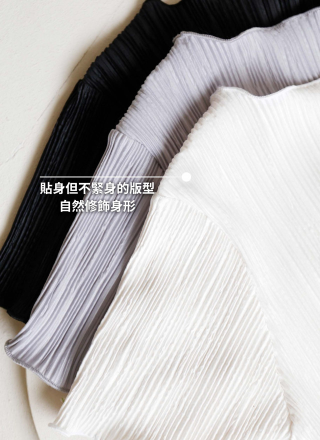 BS韓國恩彩捲邊直紋上衣(三色)