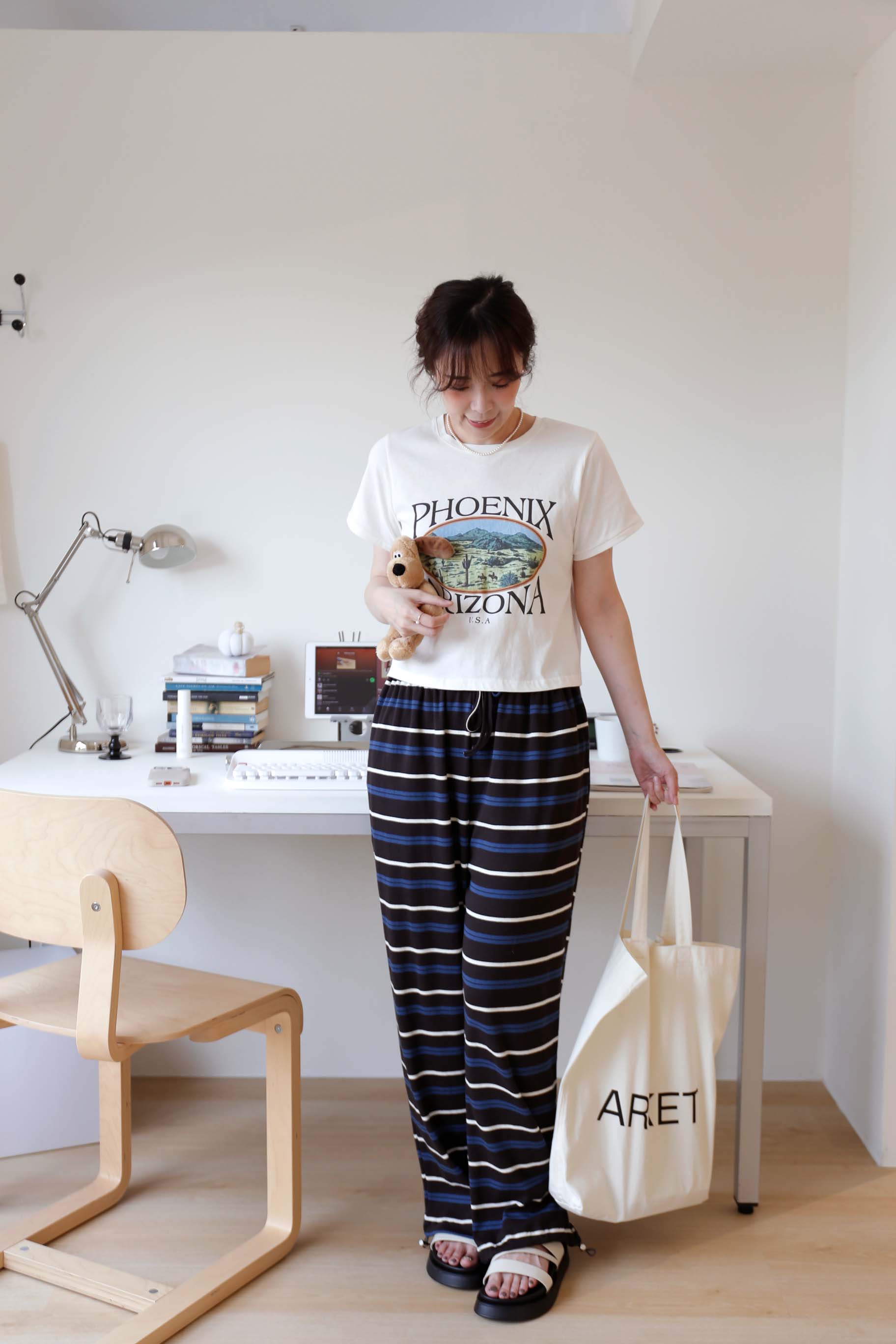 BS韓國律熙寬鬆條紋褲(兩色)