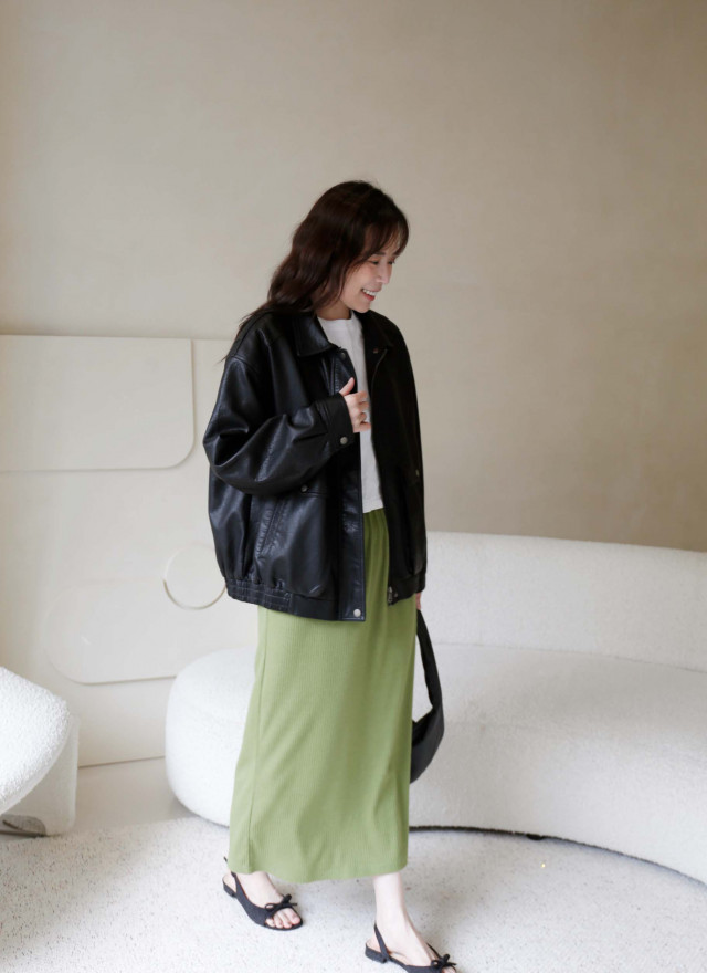 BS韓國恩藝率性皮革外套