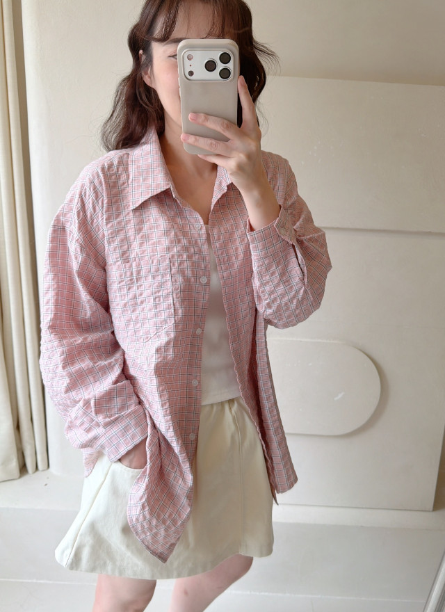 BS韓國智英格紋襯衫(三色)