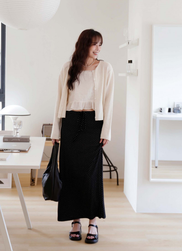 BS韓國薇墨圓點長裙