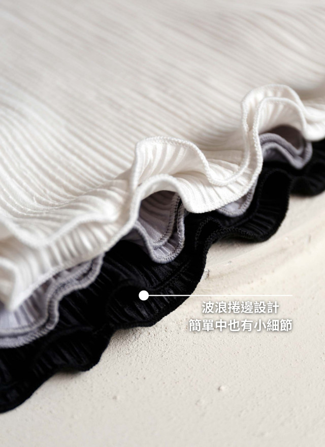 BS韓國恩彩捲邊直紋上衣(三色)