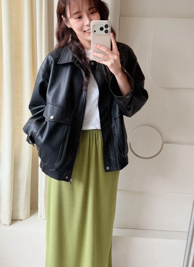 BS韓國恩藝率性皮革外套