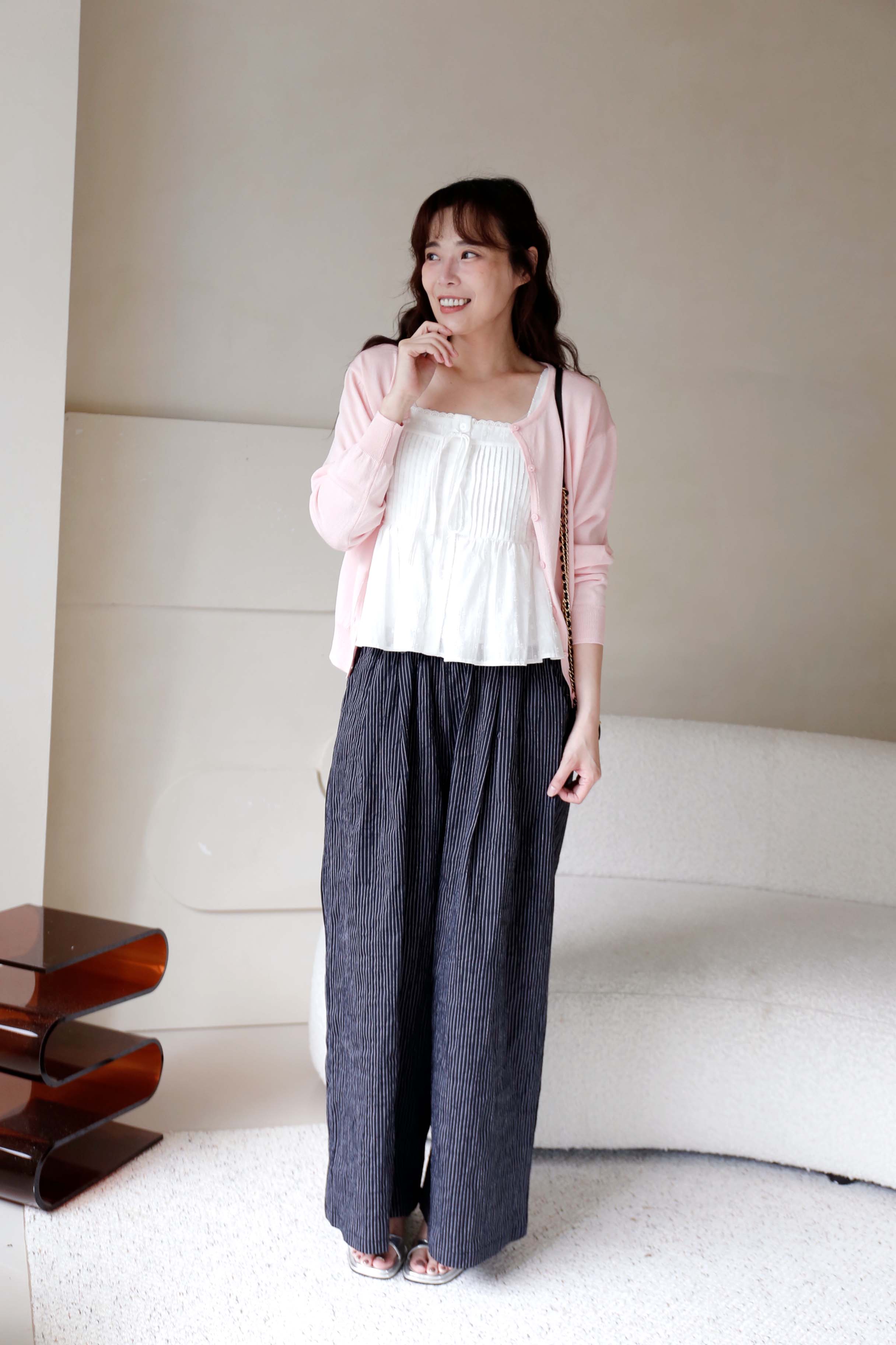 BS韓國藝真直紋寬褲(兩色)