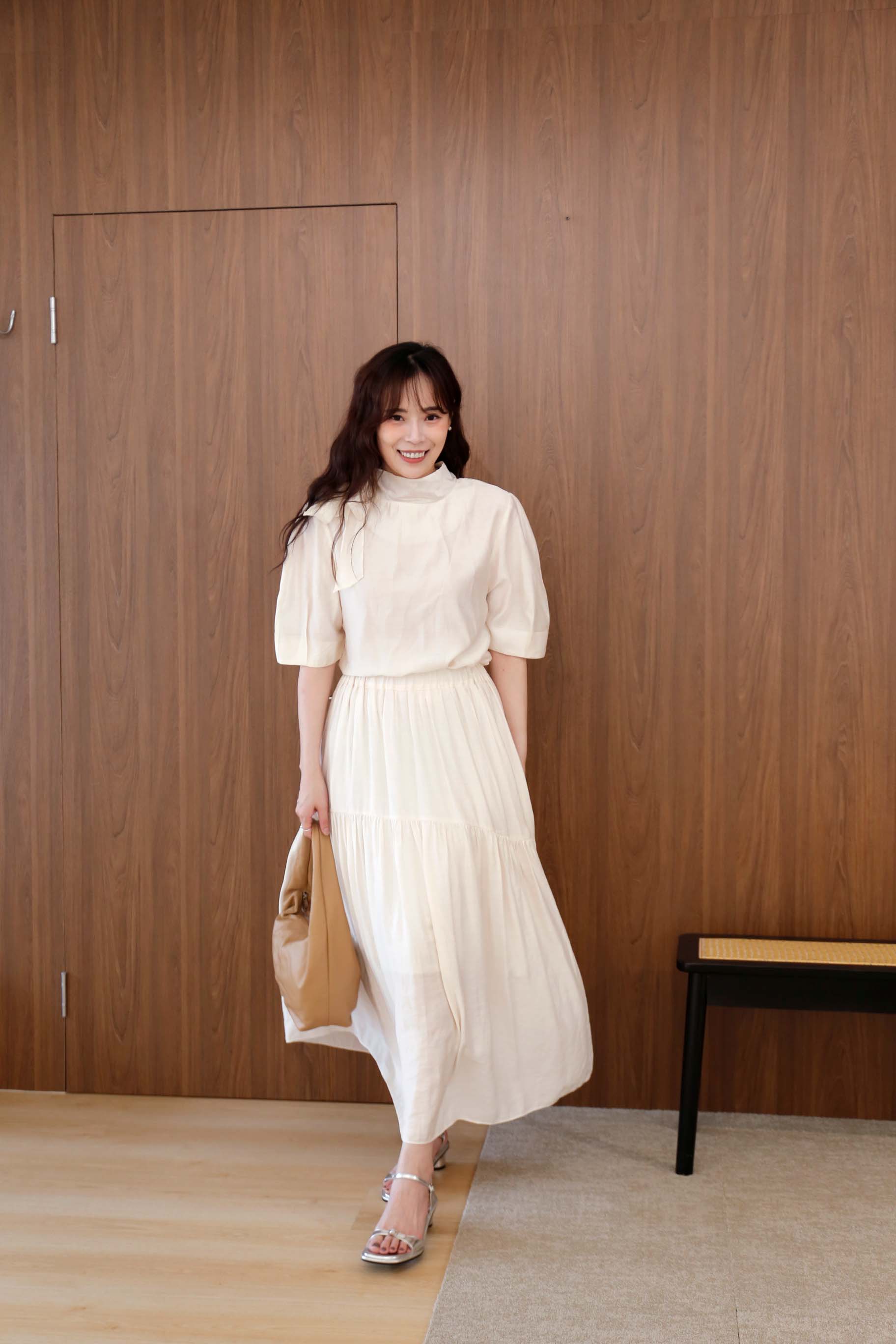 BS韓國奎妮領巾造型上衣(兩色)