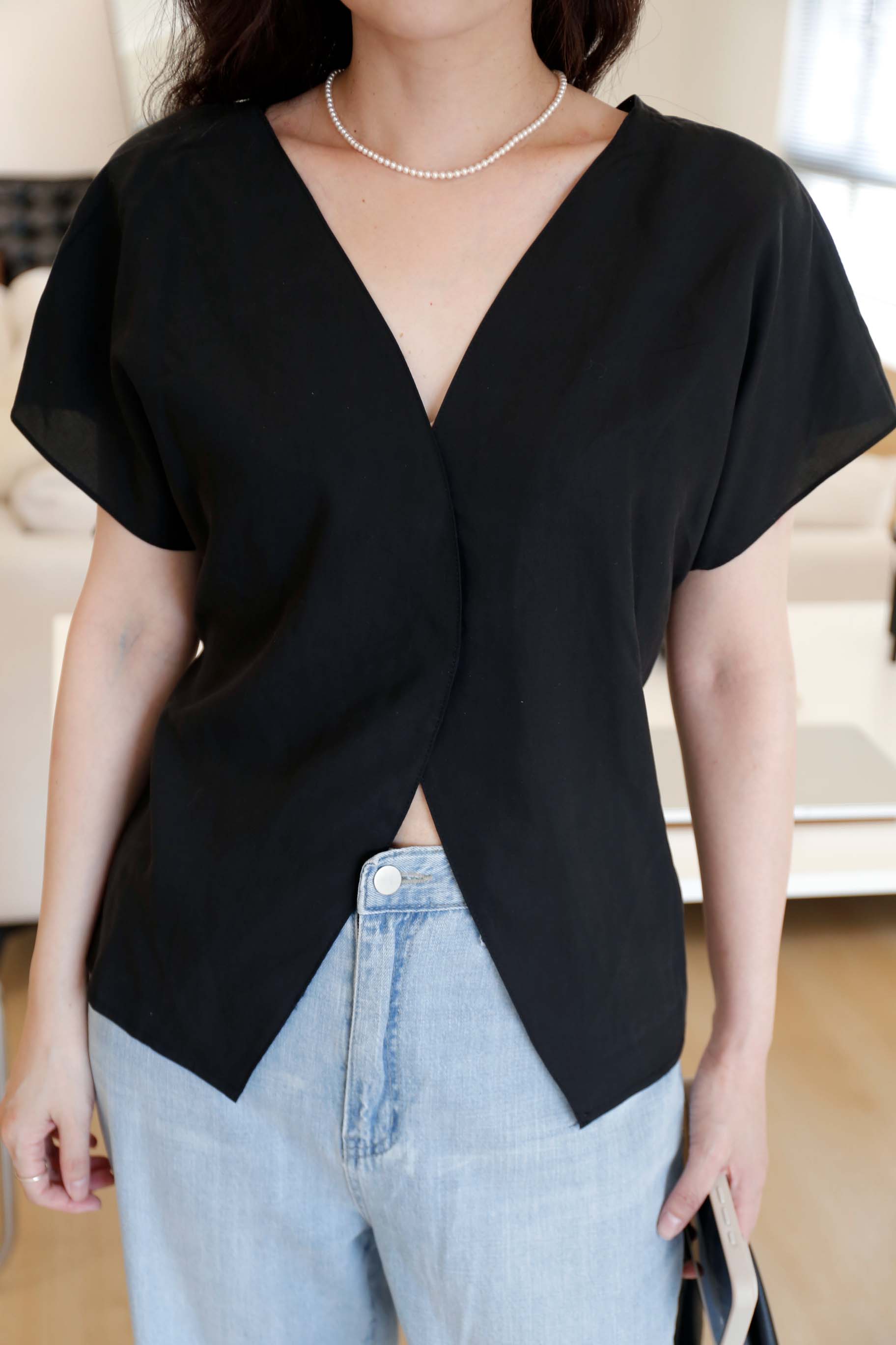 BS韓國采妍深V綁帶上衣(兩色)