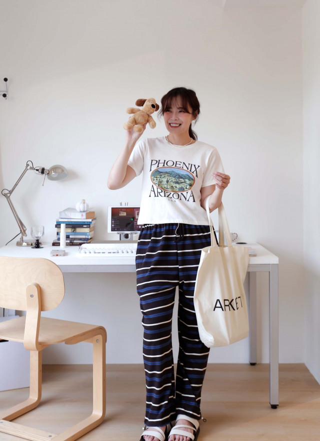 BS韓國律熙寬鬆條紋褲(兩色)