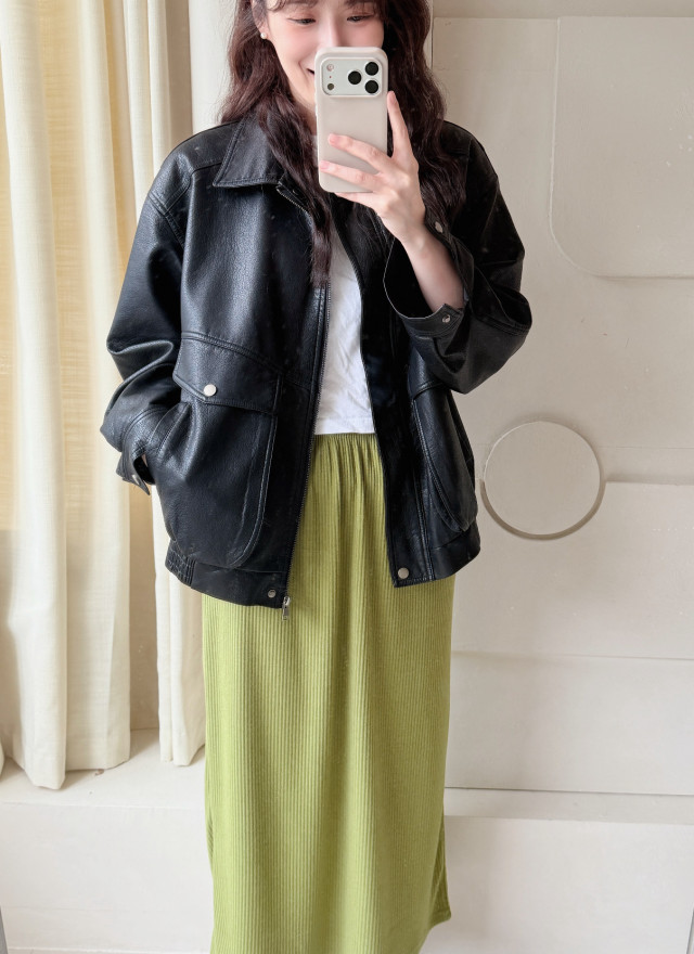 BS韓國恩藝率性皮革外套