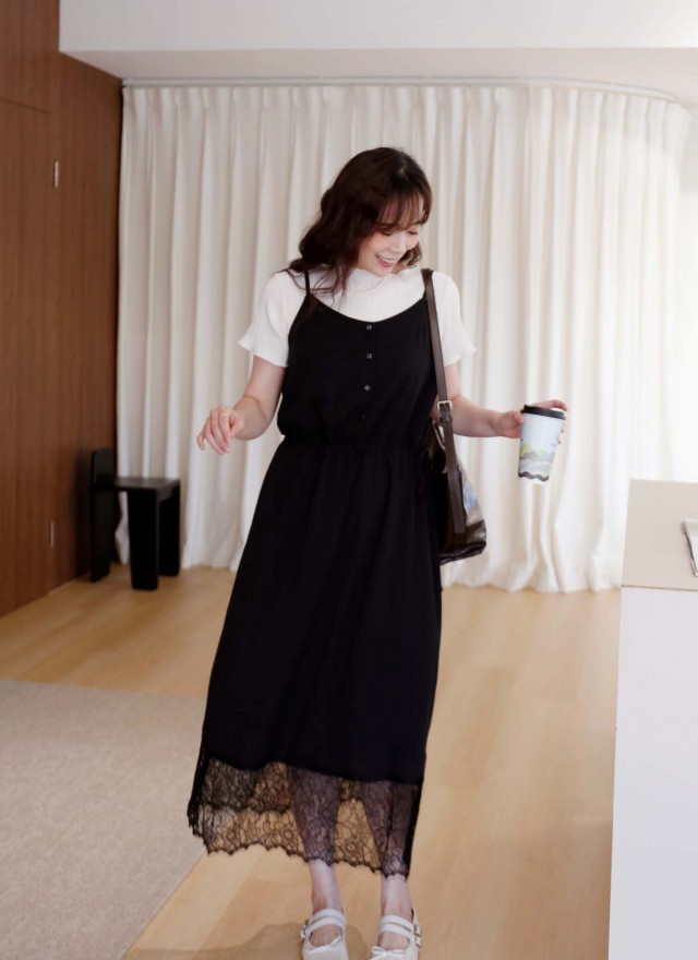 BS韓國瑞希拼接蕾絲洋裝