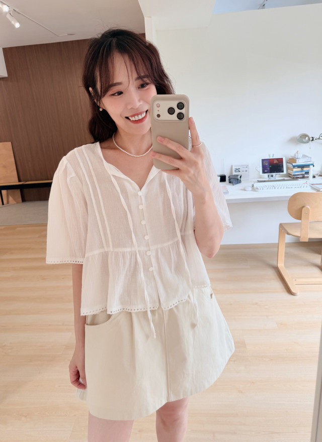 BS韓國玲雅綁帶上衣(兩色)