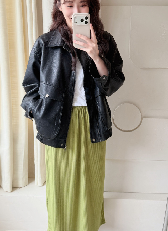 BS韓國恩藝率性皮革外套