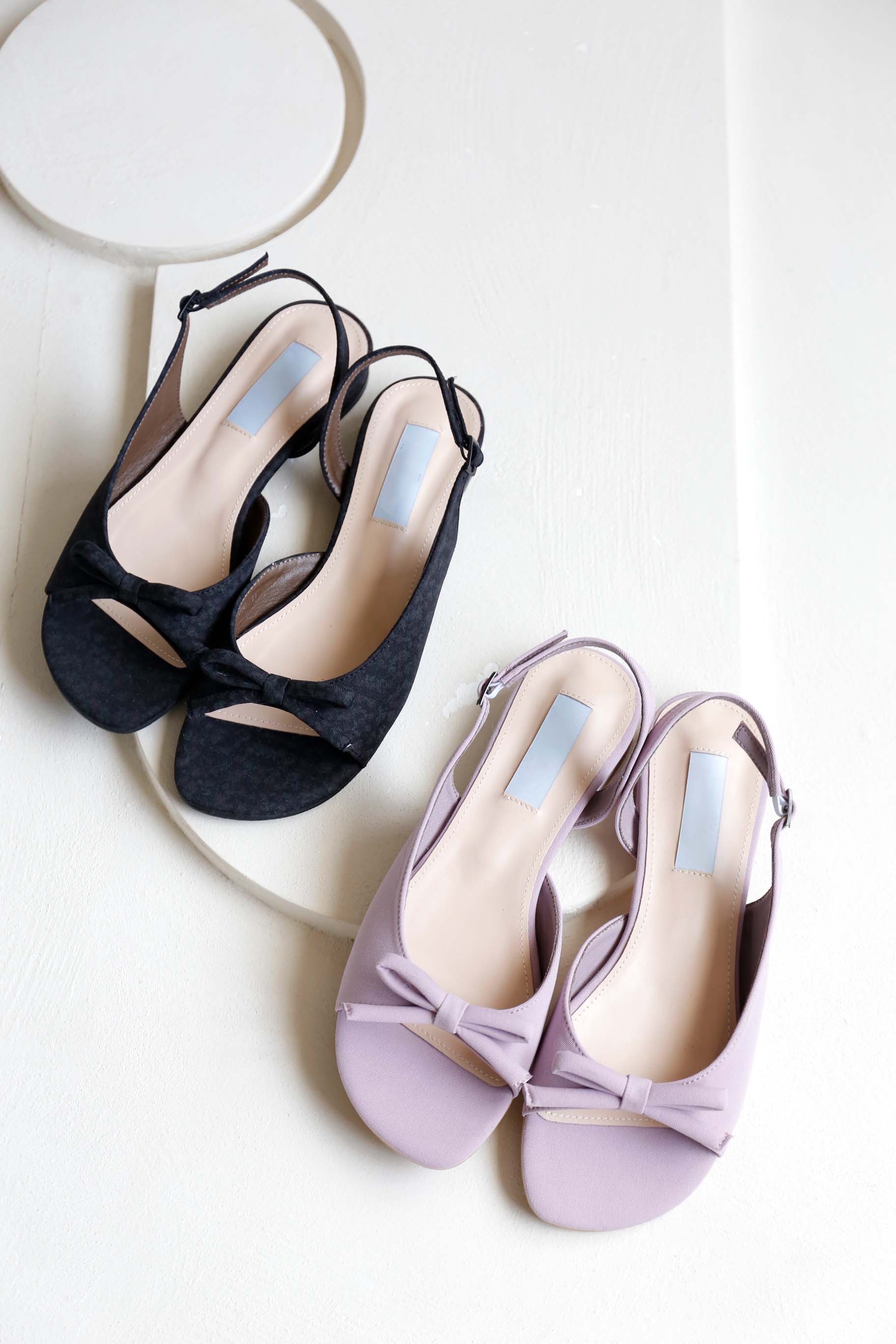 BS韓國采琳蝴蝶結後繫帶涼鞋(兩色)