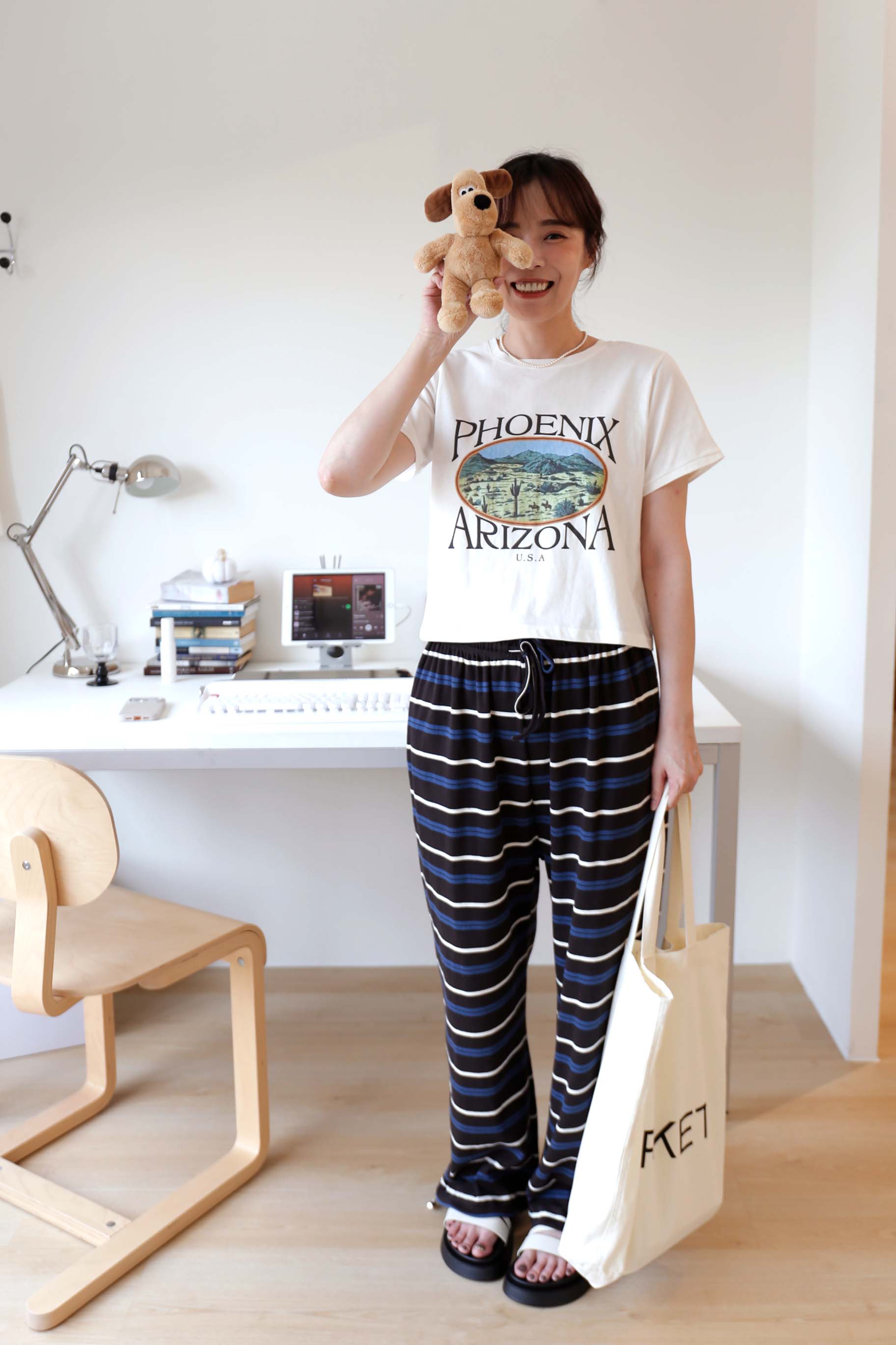 BS韓國律熙寬鬆條紋褲(兩色)