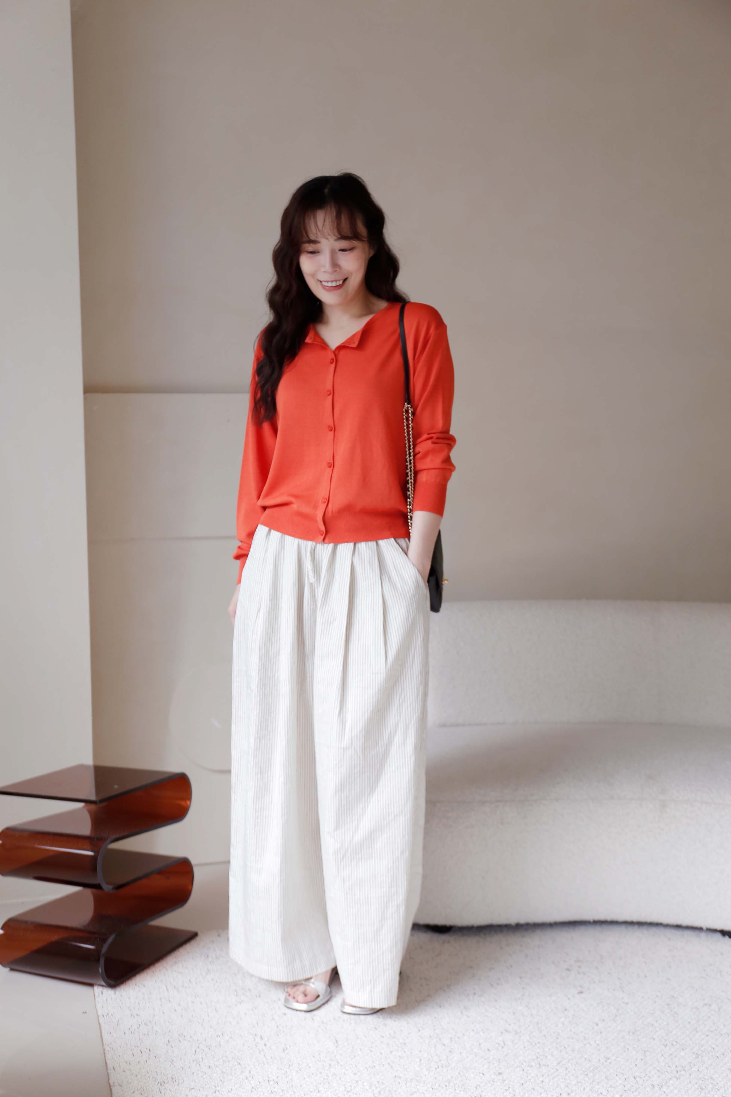 BS韓國藝真直紋寬褲(兩色)