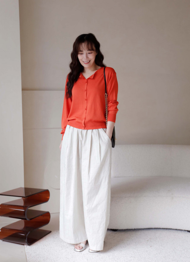 BS韓國藝真直紋寬褲(兩色)