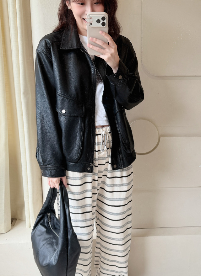 BS韓國恩藝率性皮革外套