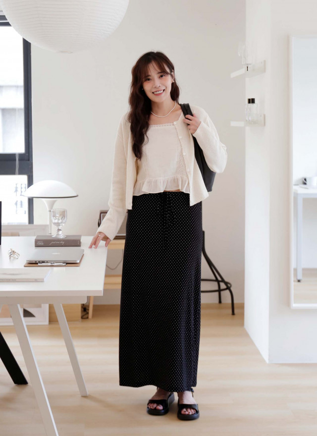 BS韓國薇墨圓點長裙