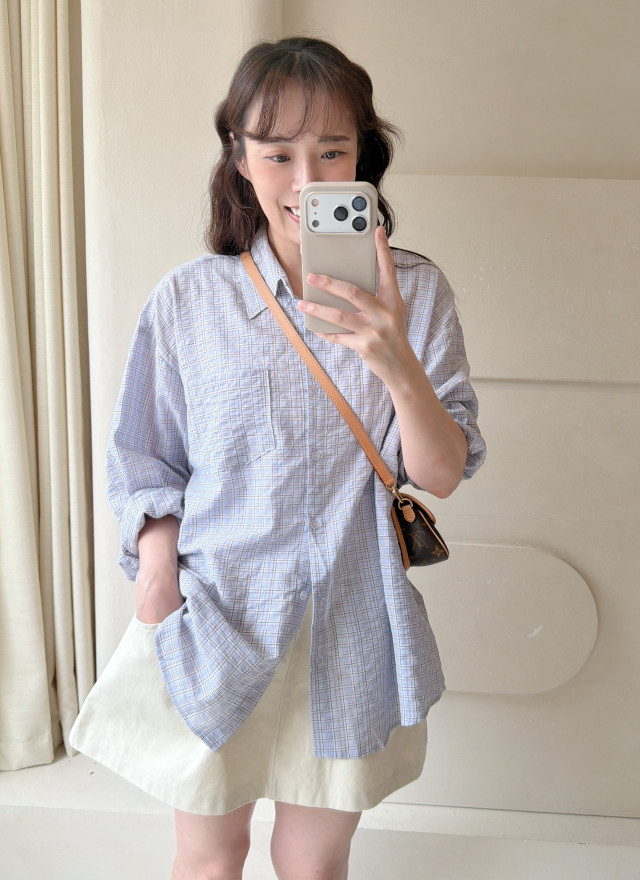 BS韓國智英格紋襯衫(三色)