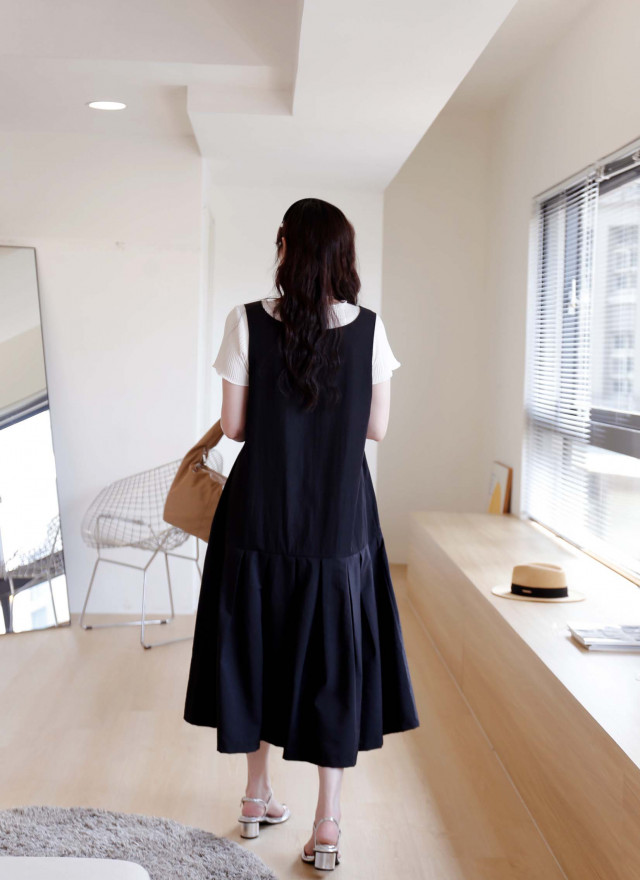 BS韓國夏恩百褶洋裝(兩面穿)