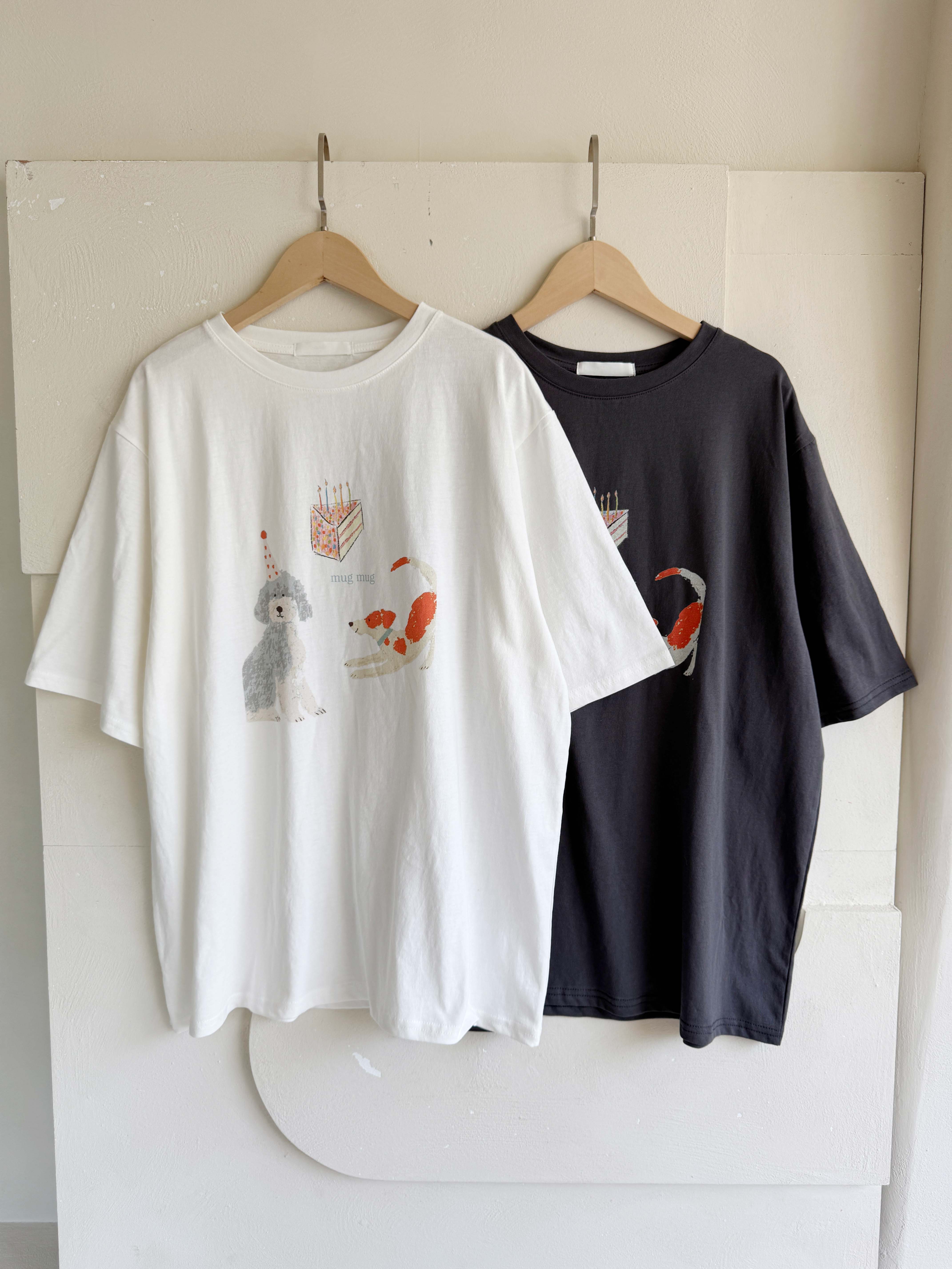 BS韓國手繪派對小狗 T (兩色)