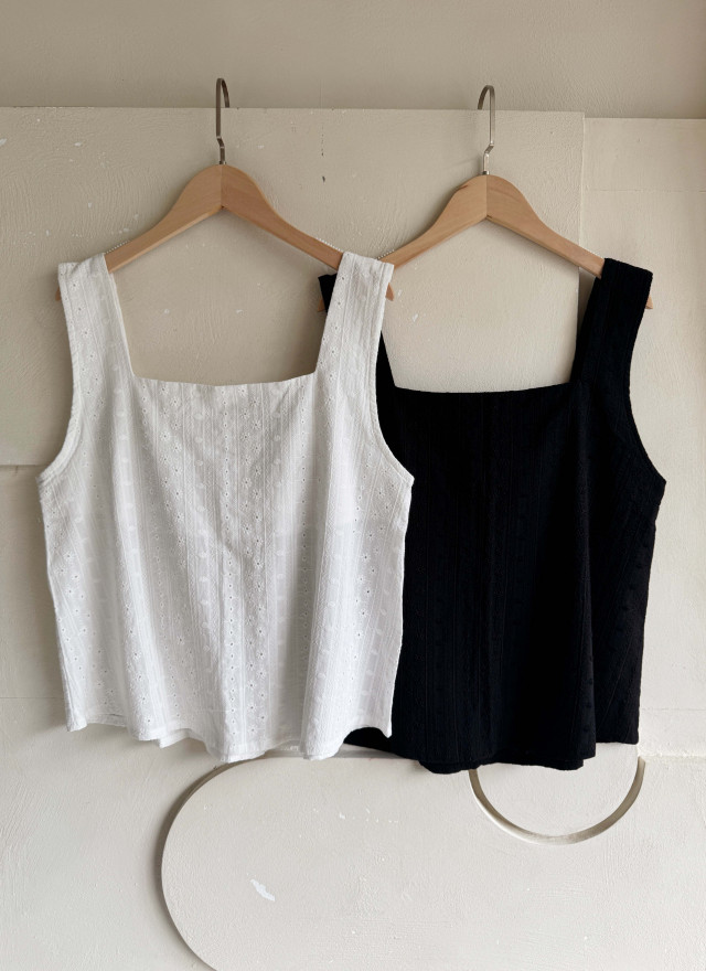 BS韓國方領刺繡背心(兩色)