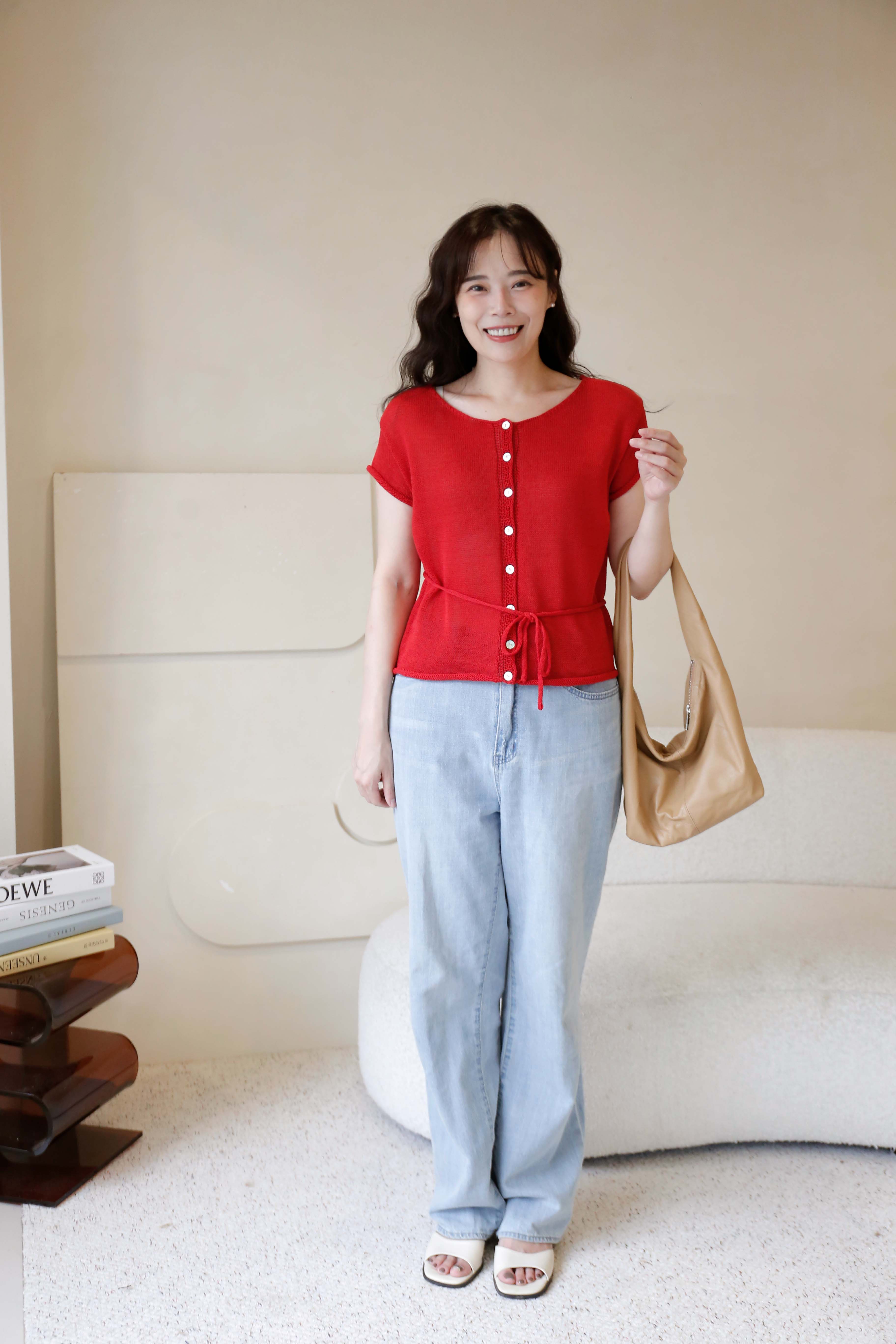 BS韓國恩書綁帶針織上衣(三色)